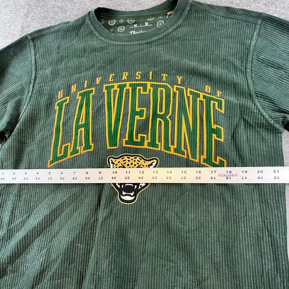 Pressbox Mens University of La Verne Green Corded Ribbed Shirt Med NCAA Gameday